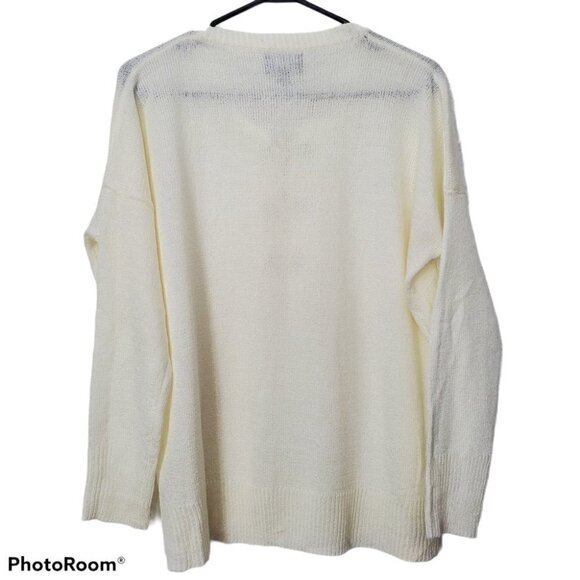 Lumière cream lace-up sweater - Picture 3 of 4